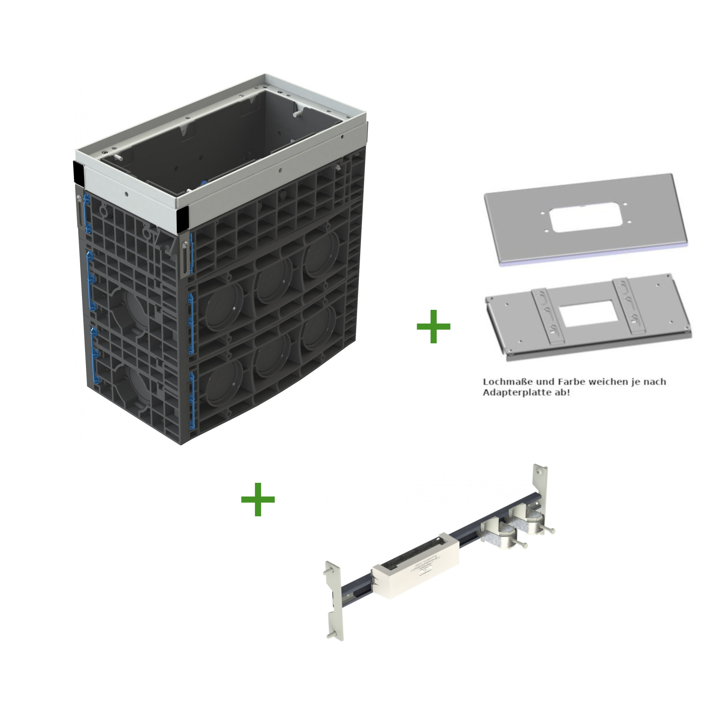 EK980 Langmatz Fundamentset PRO-CHARGE Stele RAL9005