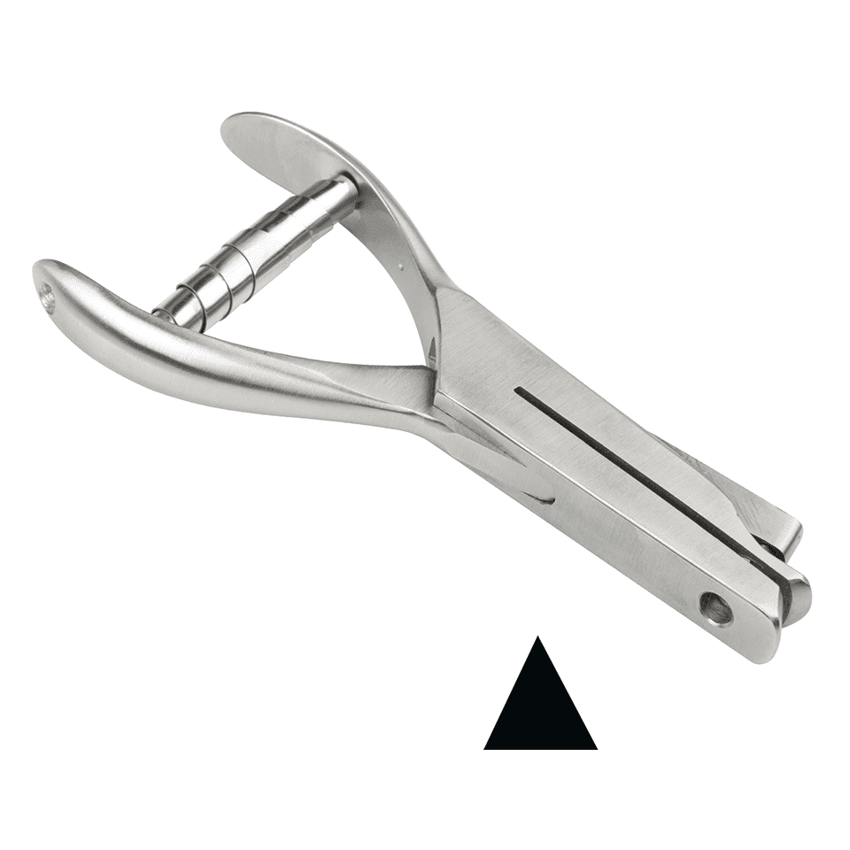 Lochzange zum Markieren von Plaketten - Kerbform Dreieck