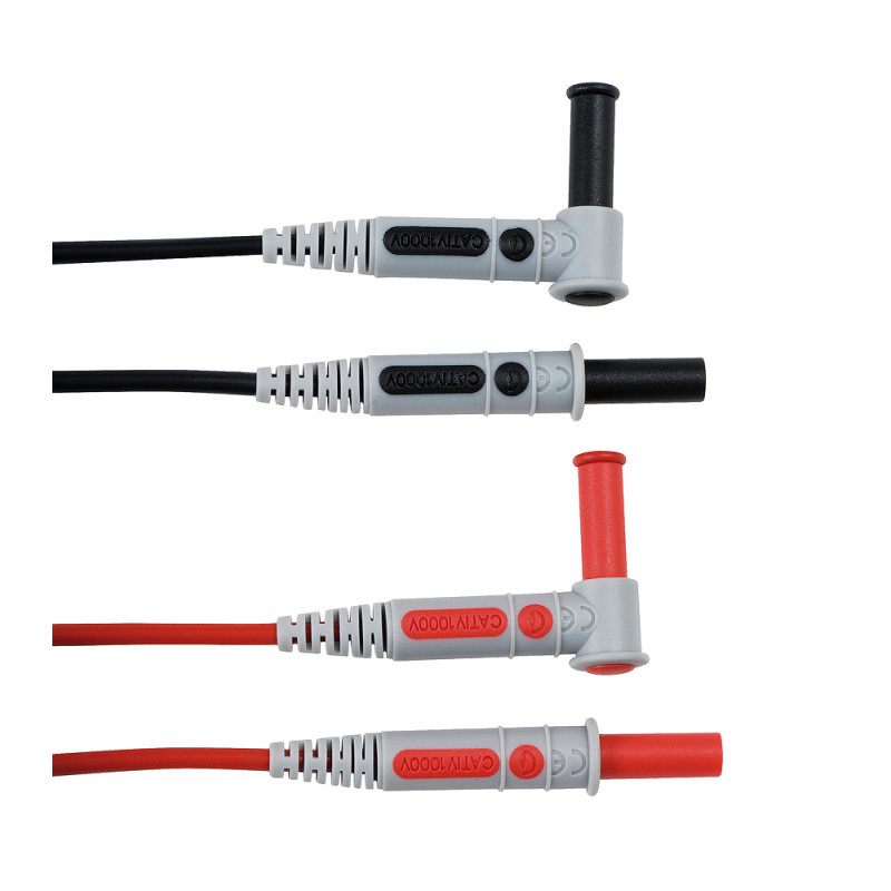 C.A 2 Messleitungen Winkelstecker 1000 V 15 A