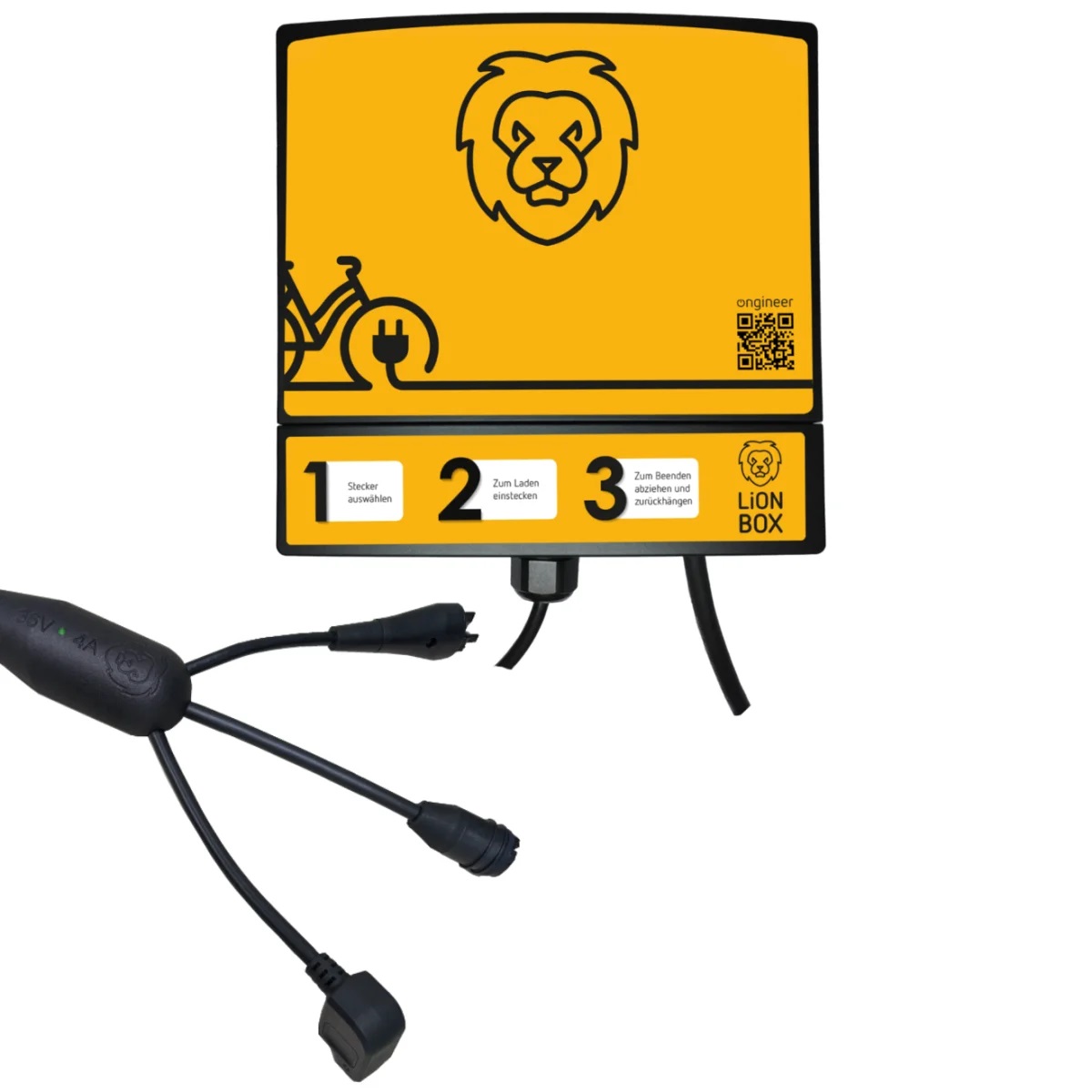 ONgineer LiON Box S raumsparende plug & go 36 V E-Bike-Ladestation